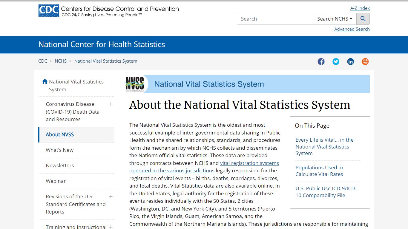 NVSS - About the National Vital Statistics System - Centers for Disease ...
