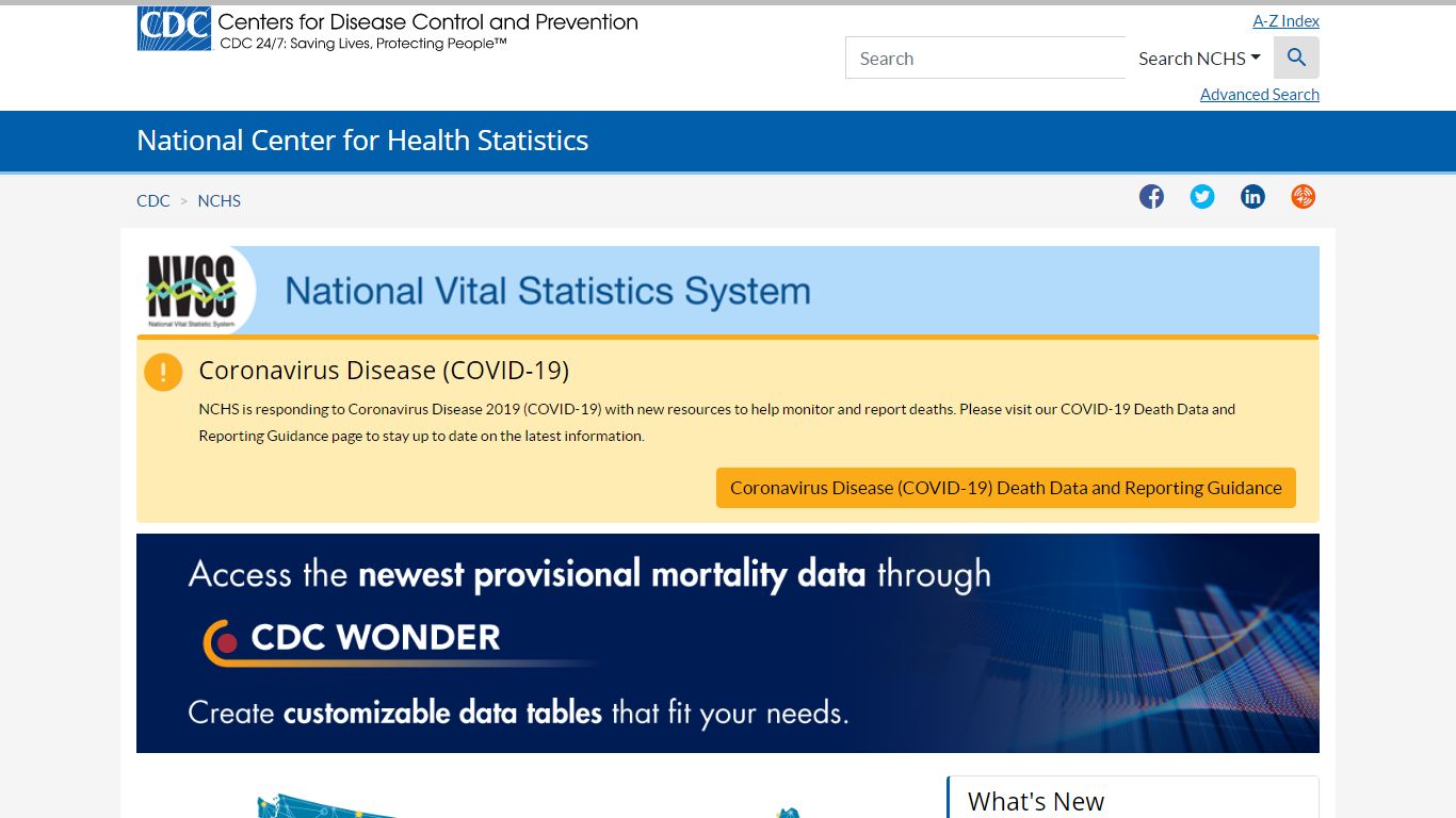 NVSS - National Vital Statistics System Homepage - Centers for Disease ...